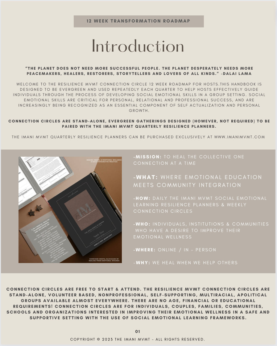 THE RESILIENCE MVMT : Connection Circle 12 Week Program