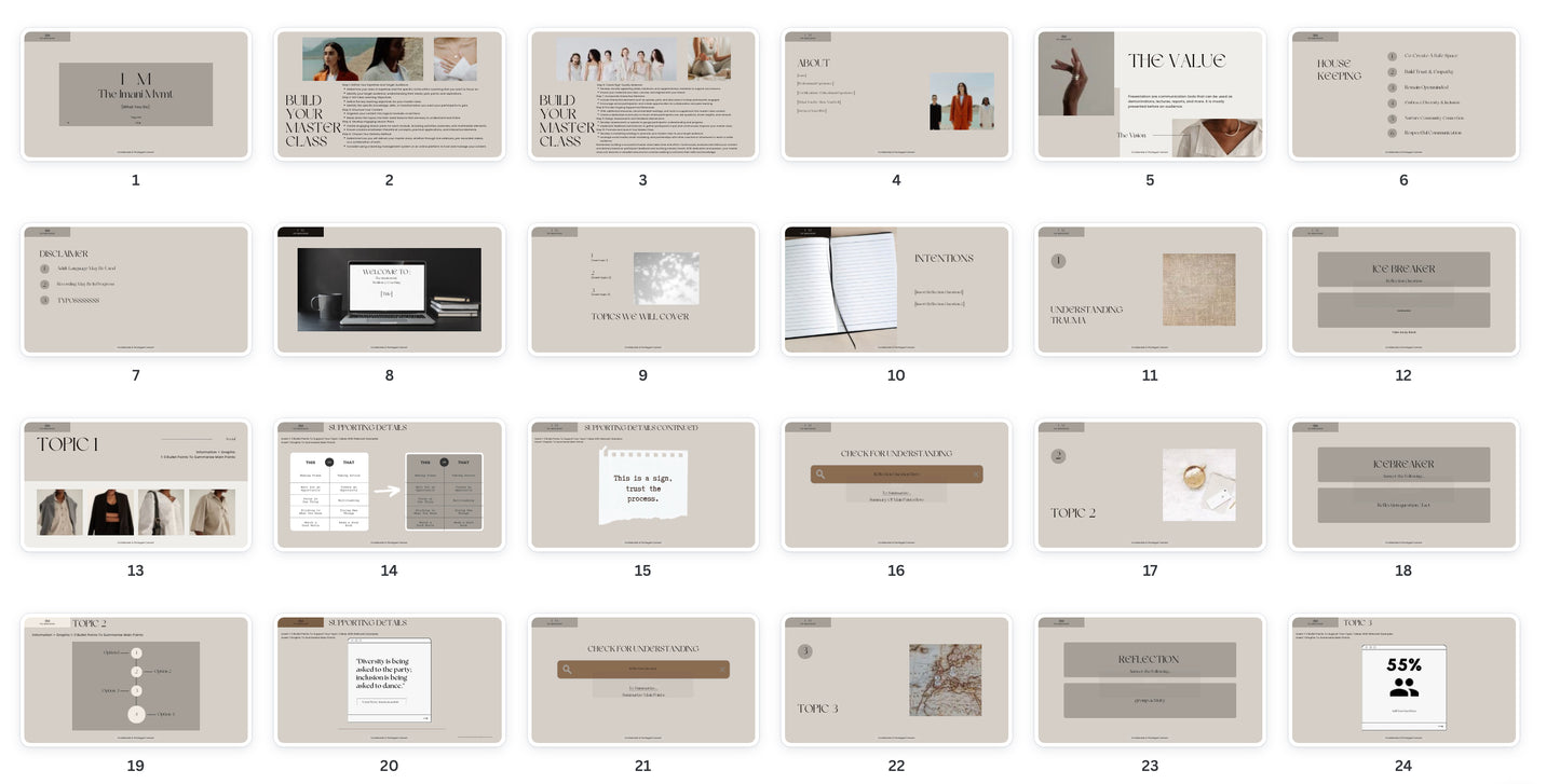 Masterclass Templates & Workbooks
