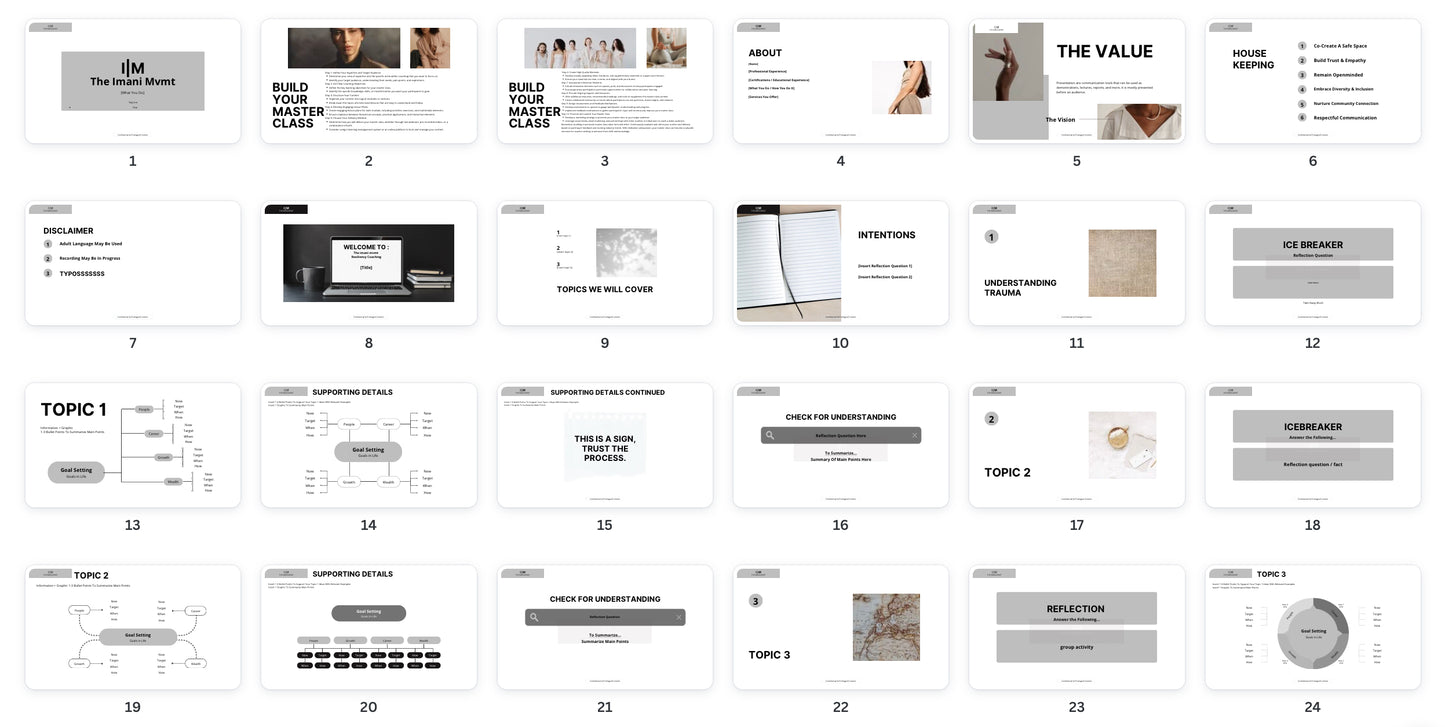 Masterclass Templates & Workbooks