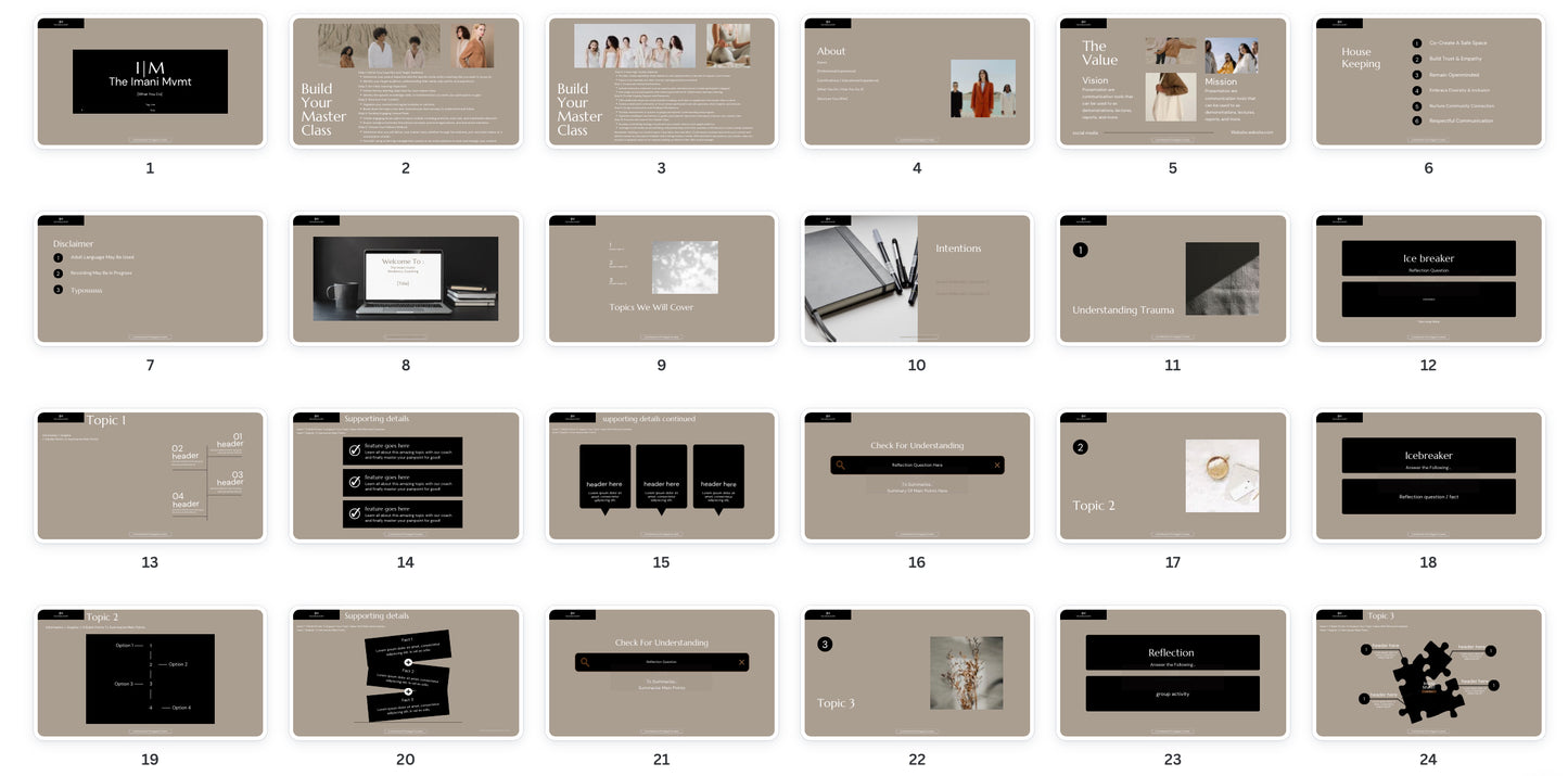 Masterclass Templates & Workbooks