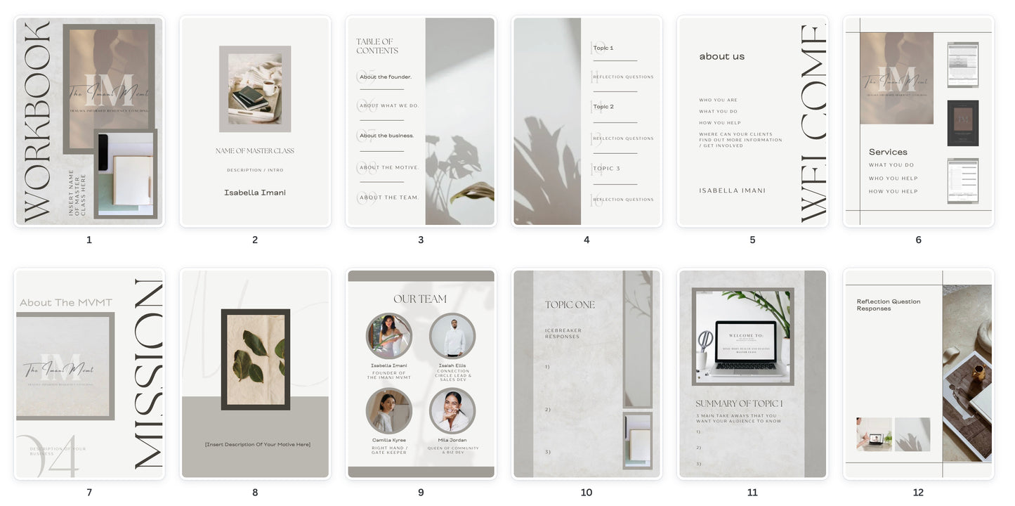 Masterclass Templates & Workbooks